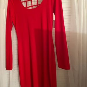 Beautiful red dress with open design in the back. Never worn and new